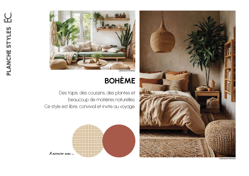 ambiance de style bohème avec textiles et plantespour un intérieur chaleureux