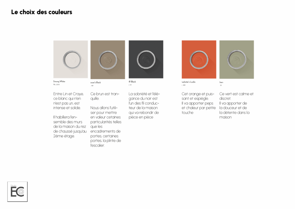 planche couleurs du projet de décoration